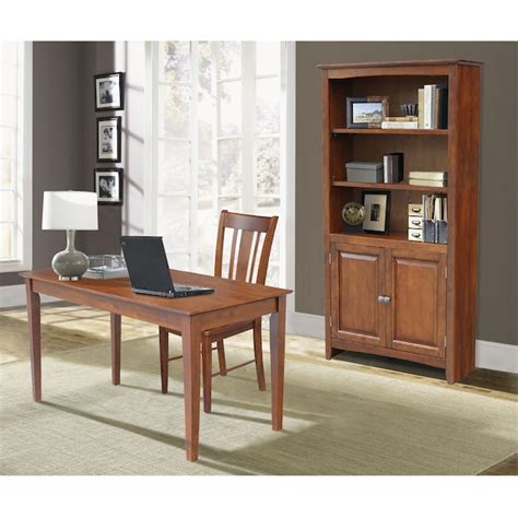 International Concepts 60-in Brown Traditional Rubberwood Writing desk ...
