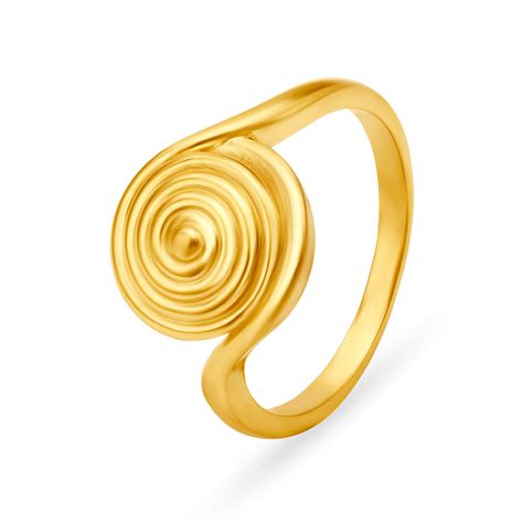 Entrancing 22 Karat Gold Swirling Finger Ring