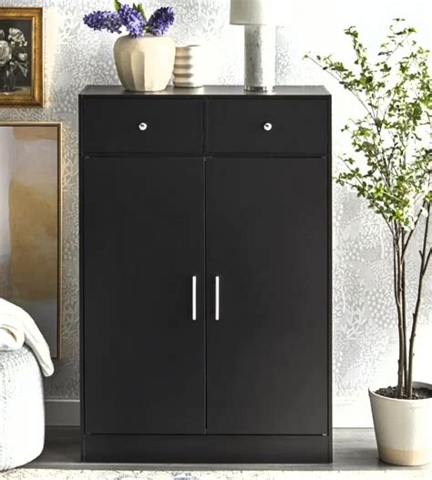 Hexagon Furnitures Shoe Cabinet of 4 Shelves | Shoe Rack with Drawer ...