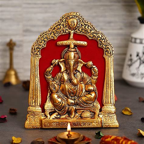 JaipurCrafts Premium Lord Ganesha Idol Statue Metal Wall Hanging for ...