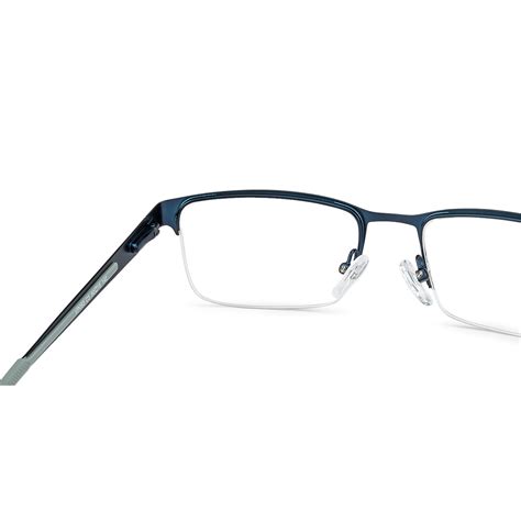Buy Blue Grey Half Rim Rectangle Vincent Chase SLEEK STEEL VP053 -C3 ...