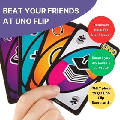 BUSHE Products Uno Flip Card Game & Travel Case + 4 x Scorecards ...