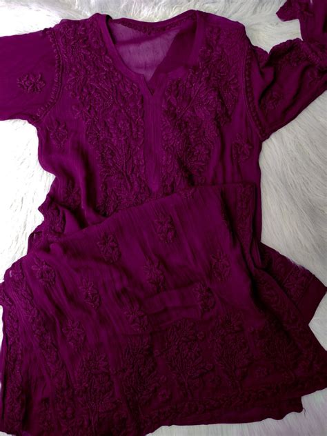 Premium Georgette Pure Chikankari Suit | LVW Fashions | Handmade ...