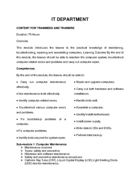 Image result for Computer Repair and Maintenance Notes