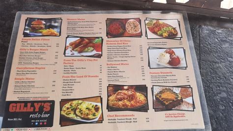 Menu at Gillys Restobar, Bengaluru, 4th & 5th Floor