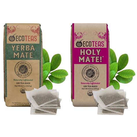 Amazon.com : ECOTEAS Organic Holy Mate! & Yerba Mate Unsmoked Yerba ...