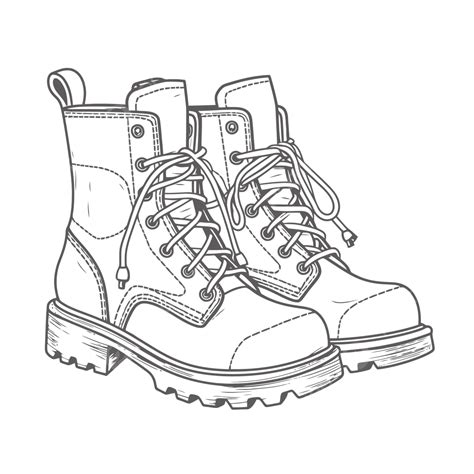Black And White Cartoon Boot