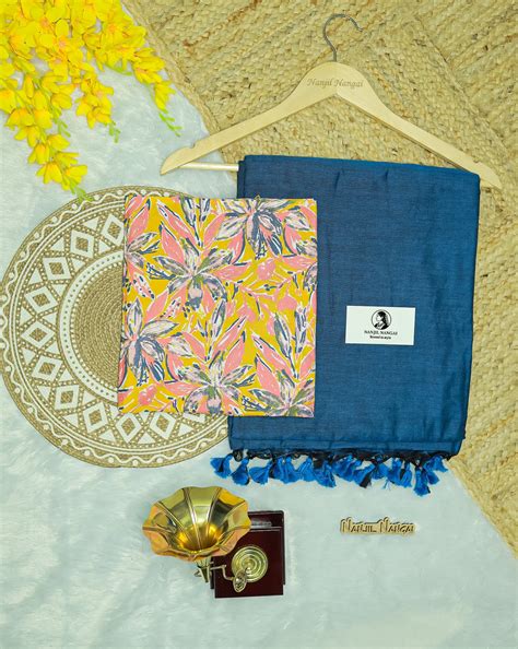 NEELAM COMBO (KHBBNN20) - Premium Khadi Saree with Unstitched blouse M ...