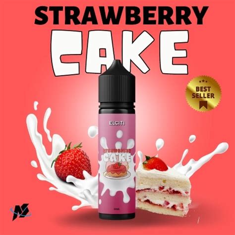 Jual Botol isi liquid 60ml Elciti Strawberry Cake freebased non botol ...