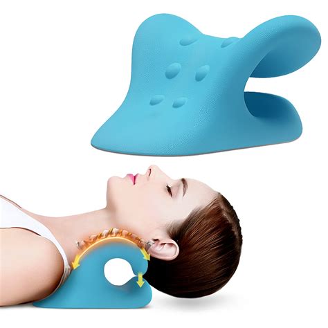 Buy BEMKWG Cervical Neck Traction Pillow, Neck Stretcher Cloud Hump Corrector, Neck Posture ...