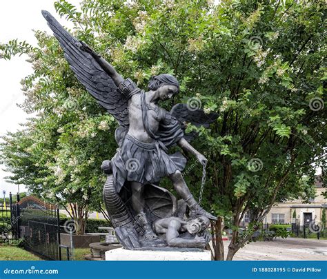 Bronze Statue of the Archangel Saint Michael Defeating Lucifer at the ...