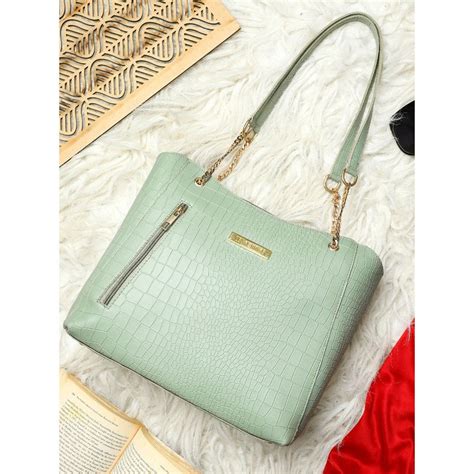 Buy Legal Bribe Green Crock Style Shoulder Bag Online