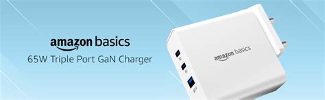 Amazon Basics 65W Triple Port GaN Charger | PD 3.0, QC3.0, QC4.0/PPS ...