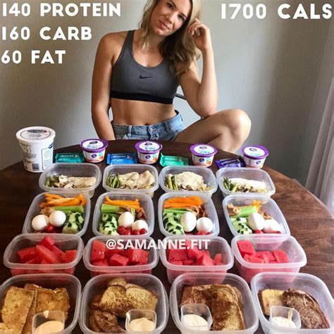 1700 CALORIE MEALPREP BY @samanne.fit . I’m sticking to 1700 again this ...
