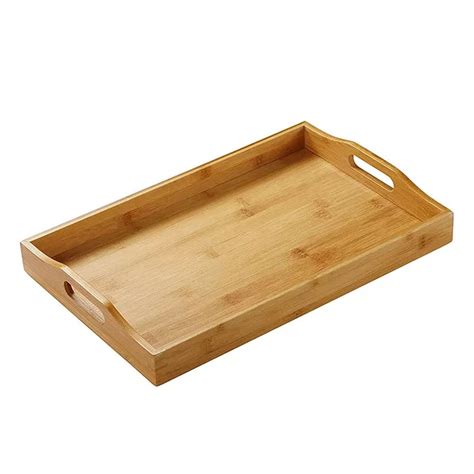 Dimusel Serving Tray Bamboo - Bamboo Tray with Handles - Great for, Tea ...