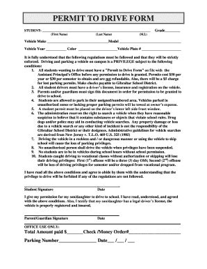 Fillable Online REQUEST FOR PERMIT TO DRIVE Fax Email Print - pdfFiller
