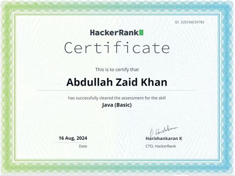 Image result for Java Programming Certificate From HackerRank