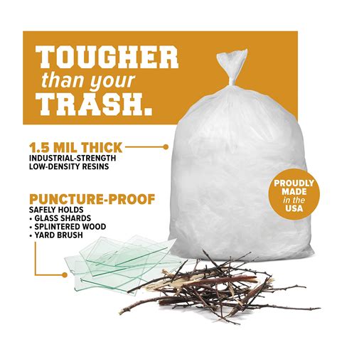 Snapklik.com : Plasticplace 64-65 Gallon Trash Can Liners For Toter 1.5 ...