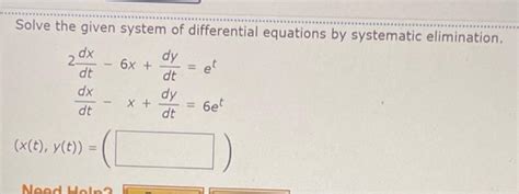 Image result for Solve System of Differential Equations Elimination Using Operators