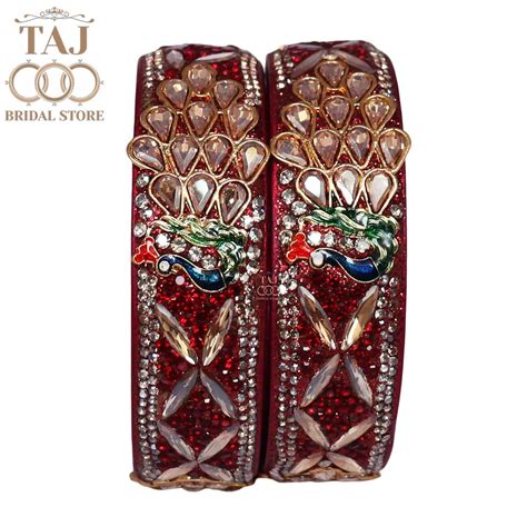 Premium Jaipuri Lac Kada Bangles Set with Latest Peacock Design – Taj ...