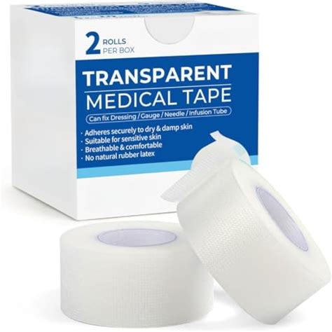 Rexez Transparent Medical Tape 2 Rolls | Clear Hypoallergenic Surgical ...