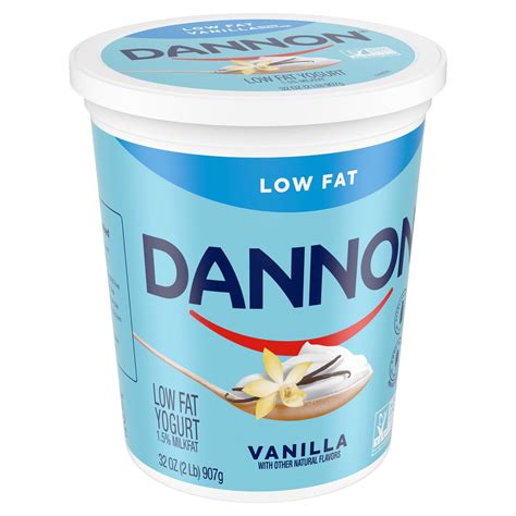 Dannon Low Fat Regular Yogurt, Vanilla, Non-GMO Project Verified, 32 oz ...