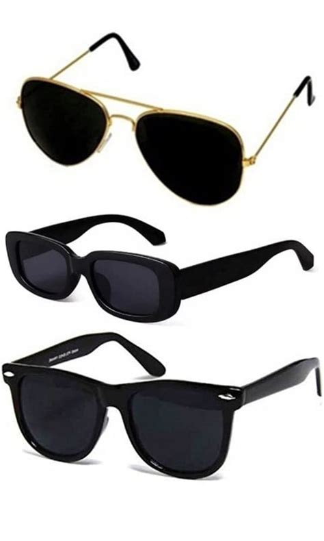 Buy Sheomy MC stan Shades Unisex set of 3 MC stan goggles rectangle sun ...