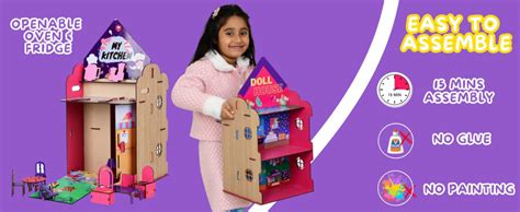 Buy FunBrigade 2-in-1 Big Wooden Doll House and Kitchen Set for Girls ...