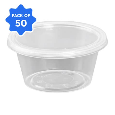 Ace Round Container 100 ml Transparent with Lid Pack of 50 Wholesalers ...