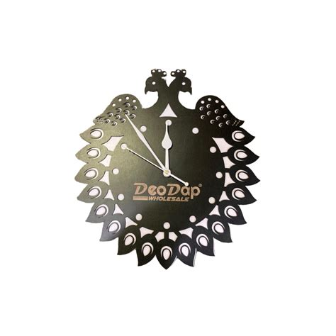 AM0608 Wooden Peacock Shape Wall Clock Round Number MDF design for Hom ...