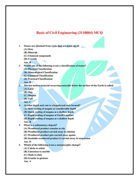 3110004-BCE - It is a Multiple Choice Questions Bank with answers ...