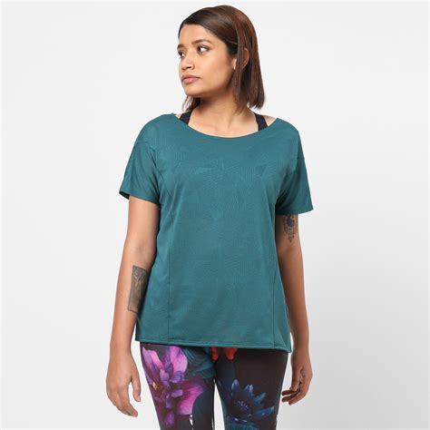 Women Gym Tshirt Polyester Green
