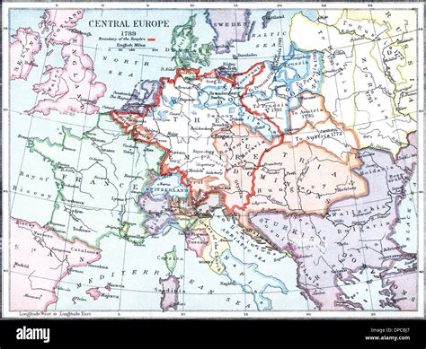 Map of Central Europe, 1789 Stock Photo - Alamy