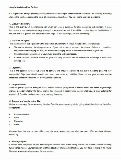 Marketing Plan Outline Example 的图像结果