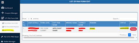 Applicant Name Edit in Pre Form UTI PSA Site || UTI PSA Coupon Refund