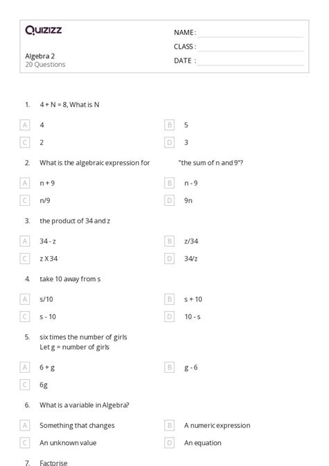 Image result for Algebra II Questions