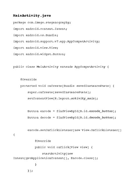 Project 1 - Java notes - MainActivity package com.image; import android ...