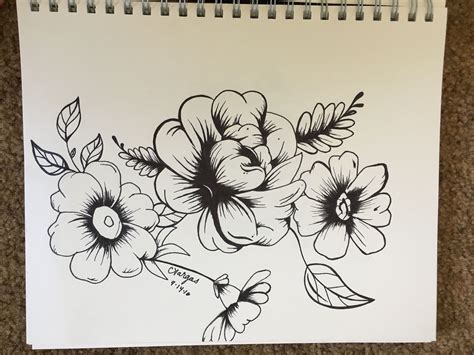 Sharpie Pen Flower Drawing | Sharpie drawings, Flower drawing, Sharpie art