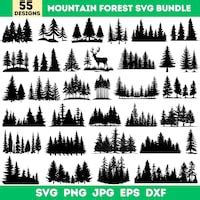 Buy Pine Trees SVG Forest Svg Tree Line Png Pine Tree Silhouette Trees ...