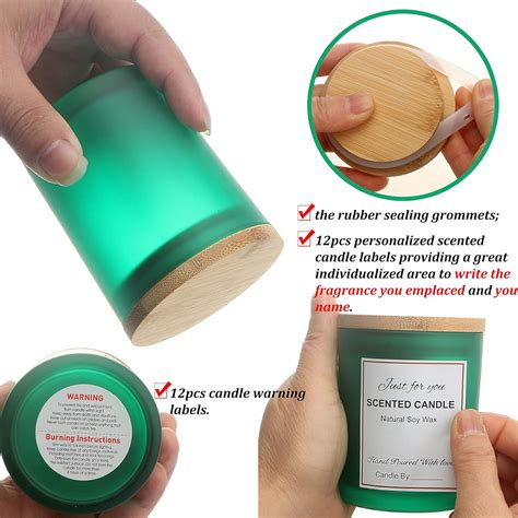 Buy MILIVIXAY 12 Pack 7 OZ Matt Green Glass Candle Jars with Lids and ...