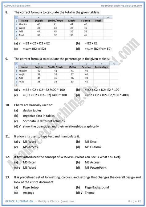 Image result for Computer Office Automation Practice Questions Papers