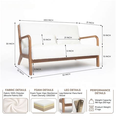 Buy Roxanne 2 seater Sofa - White Online