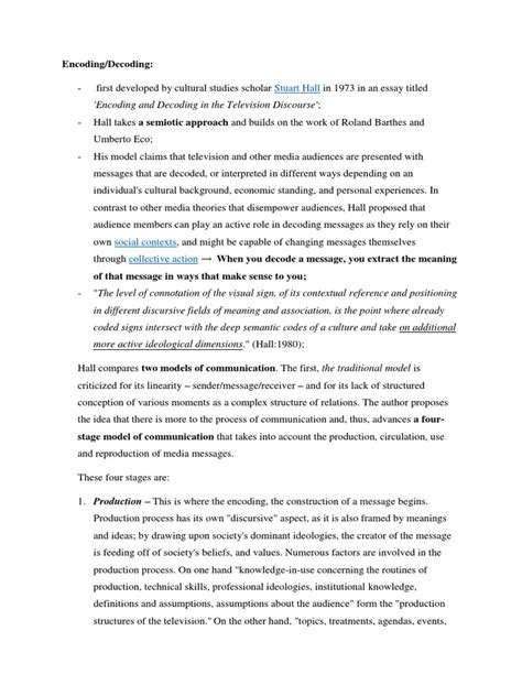 Image result for Stuart Hall Encoding/Decoding