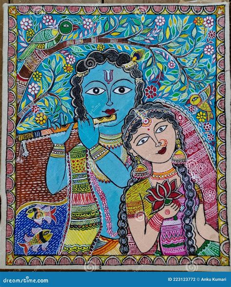Madhubani Painting, Folk Art Stock Illustration - Illustration of comics, mural: 223123772 - painting of uttar pradesh