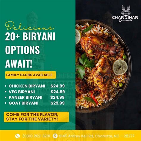 Menu at Charminar Desi Adda pub & bar, Charlotte