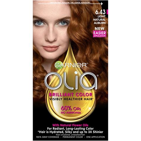 Garnier Olia Oil Powered Permanent Hair Color Kit, 6.43 Light Natural ...