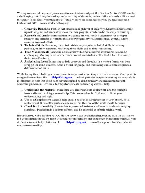 Image result for GCSE Textiles Coursework Example Written Work