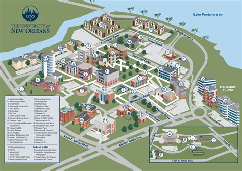 Campus Map | The University of New Orleans | Campus map, Fantasy city ...