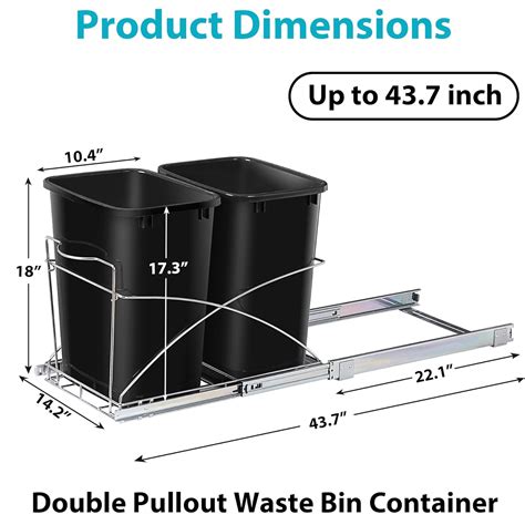 JupiterForce 35 Quart Sliding Pull Out Waste Recycle India | Ubuy
