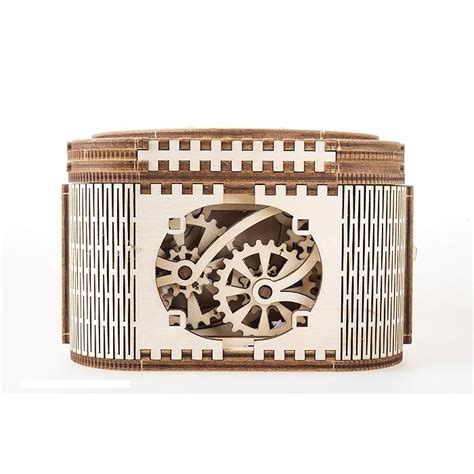 Buy UGEARS Mechanical Models 3-D Wooden Puzzle - Treasure Box w/Key ...